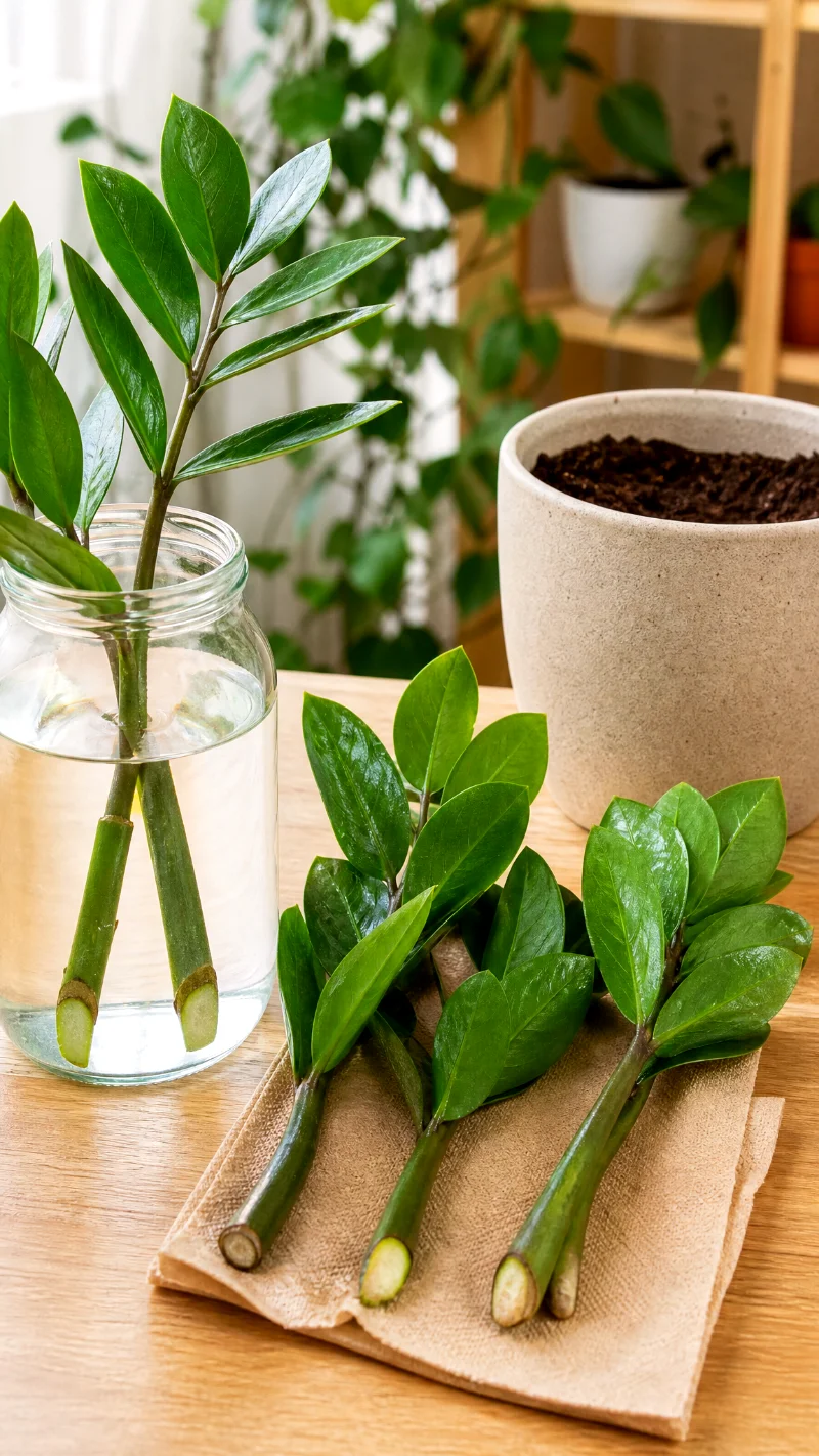 zz plant stem cuttings