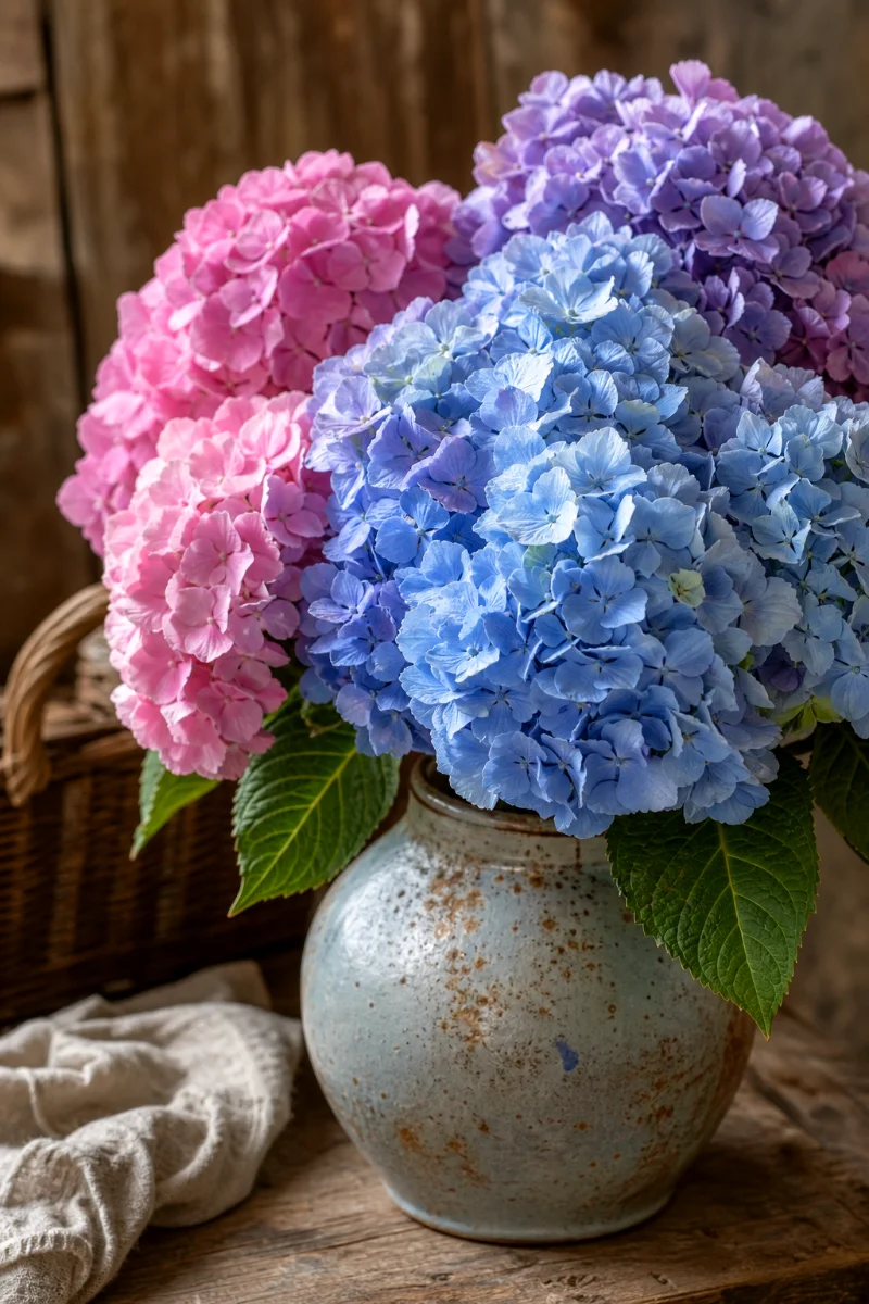 Hydrangea-Flowers-Vase
