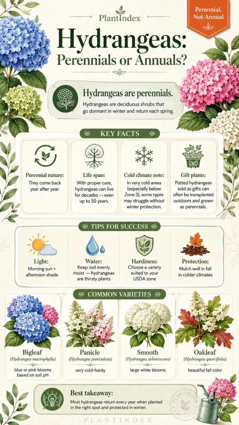 Hydrangeas Perennials or Annuals