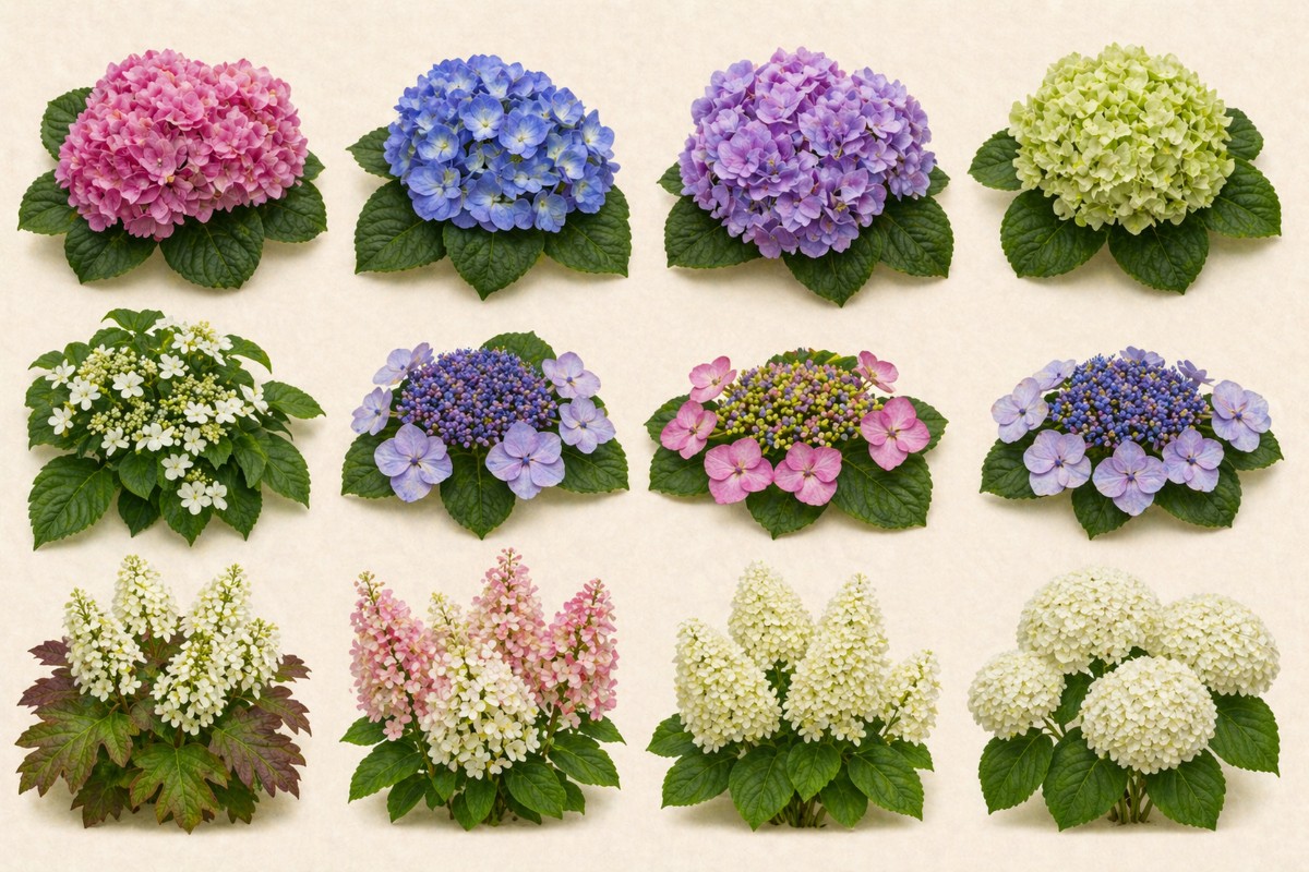 hydrangea types rare common varieties