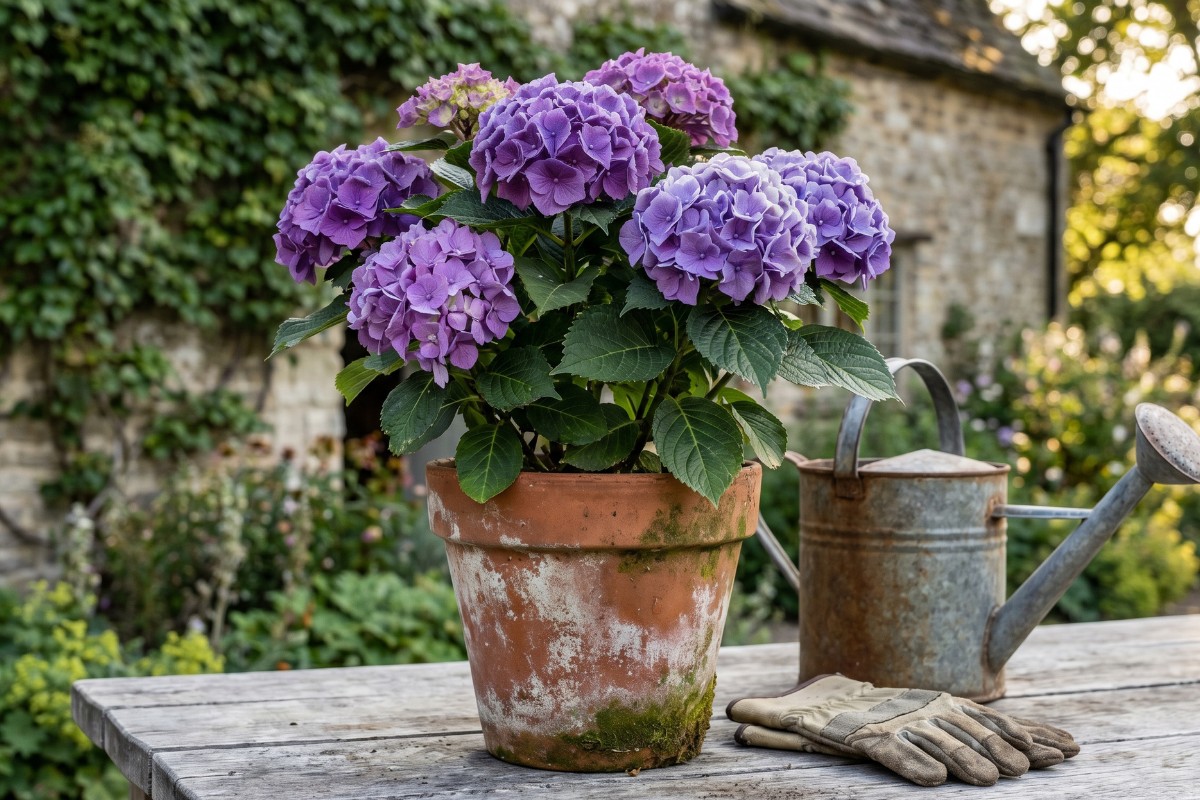 potted hydrangea