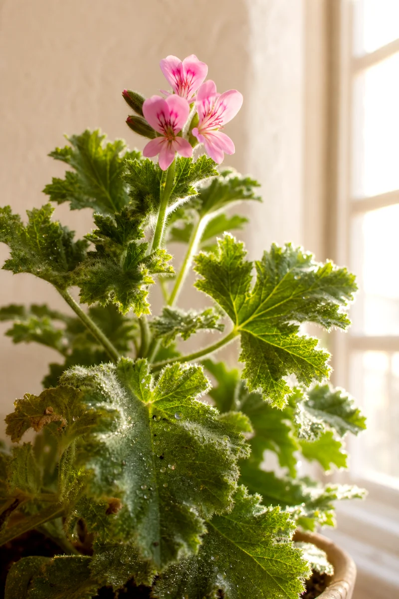 scented-geranium-leaf-texture-flowers