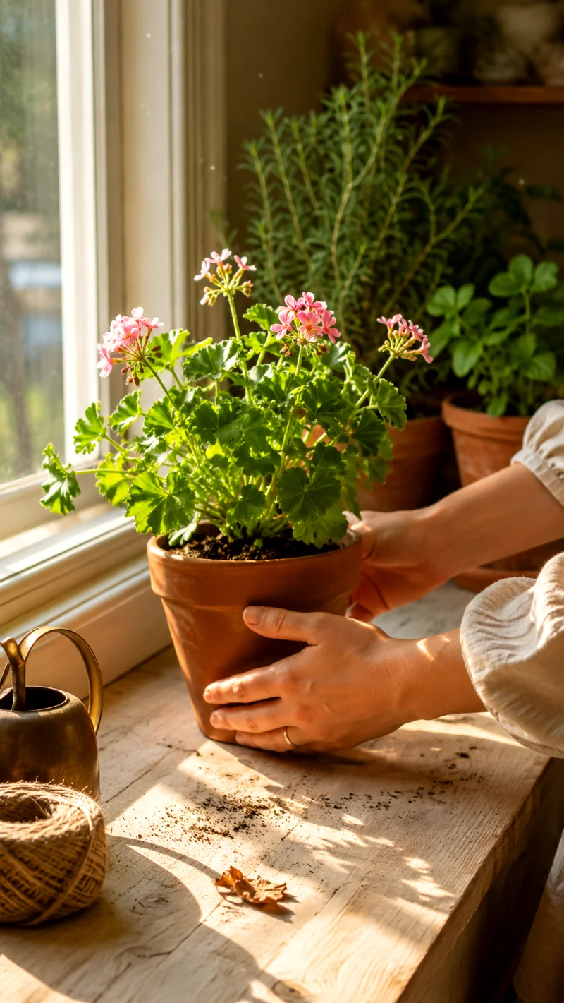 scented-geranium-positioning-sunny-windowsill