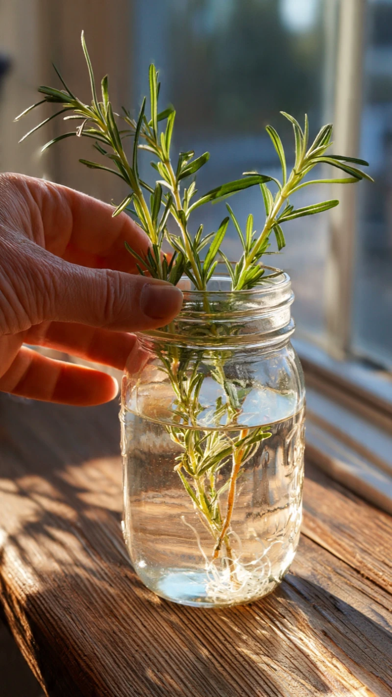 Lavender Cuttings Rooting in Water