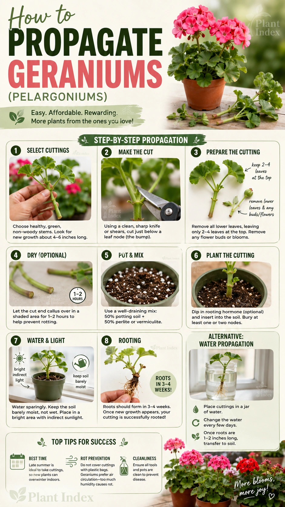 propagate geraniums from cuttings