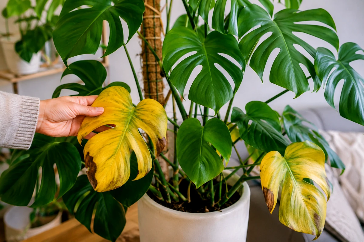 Yellow Monstera Leaves