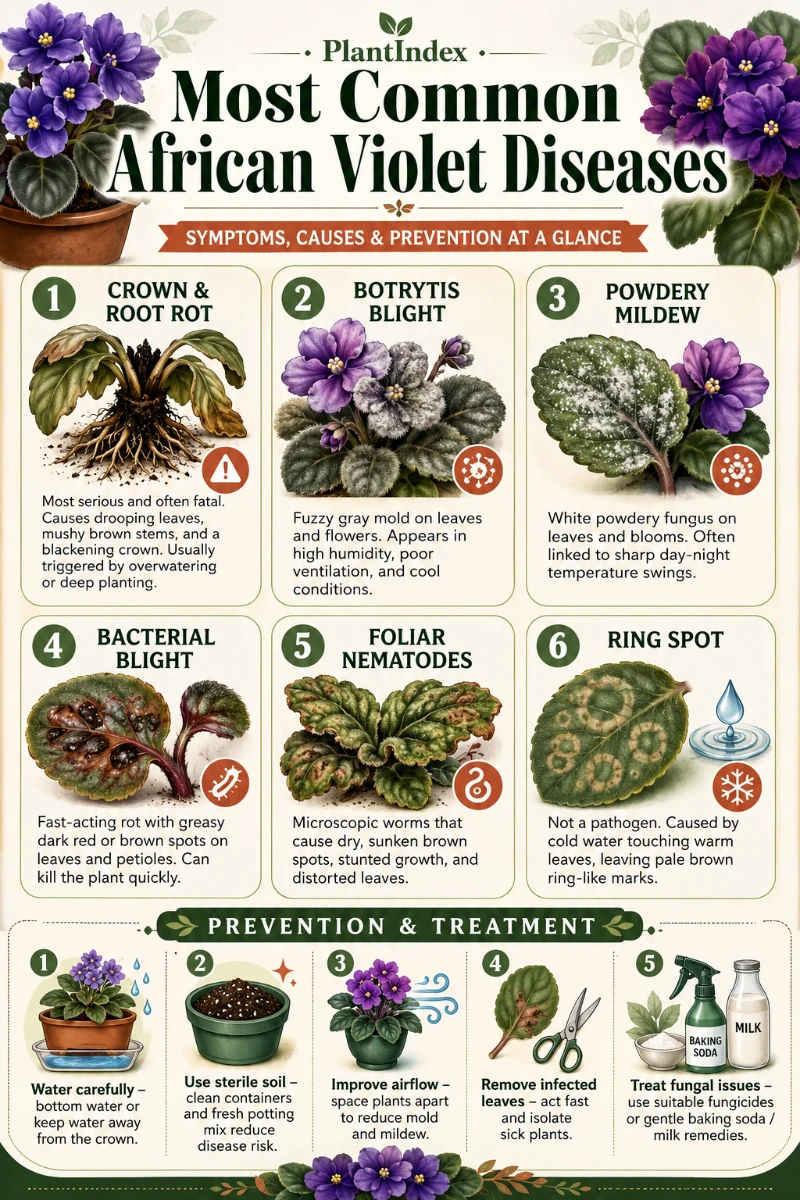 Most Common African Violet Diseases