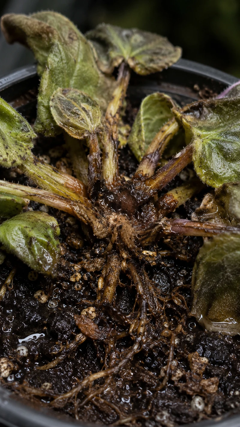 african violet Rhizoctonia Crown Rot