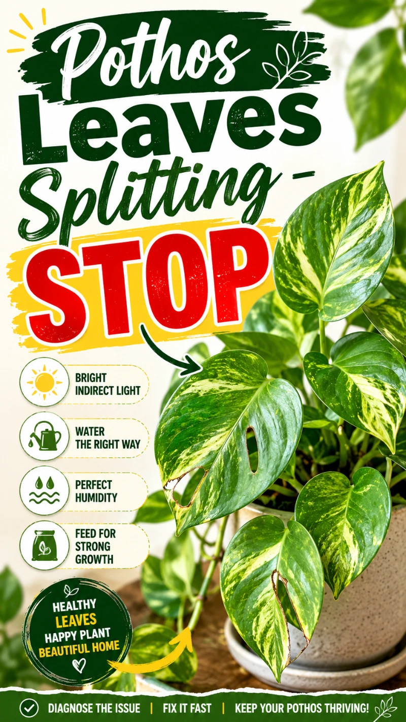 Stop Pothos Leaves Splitting