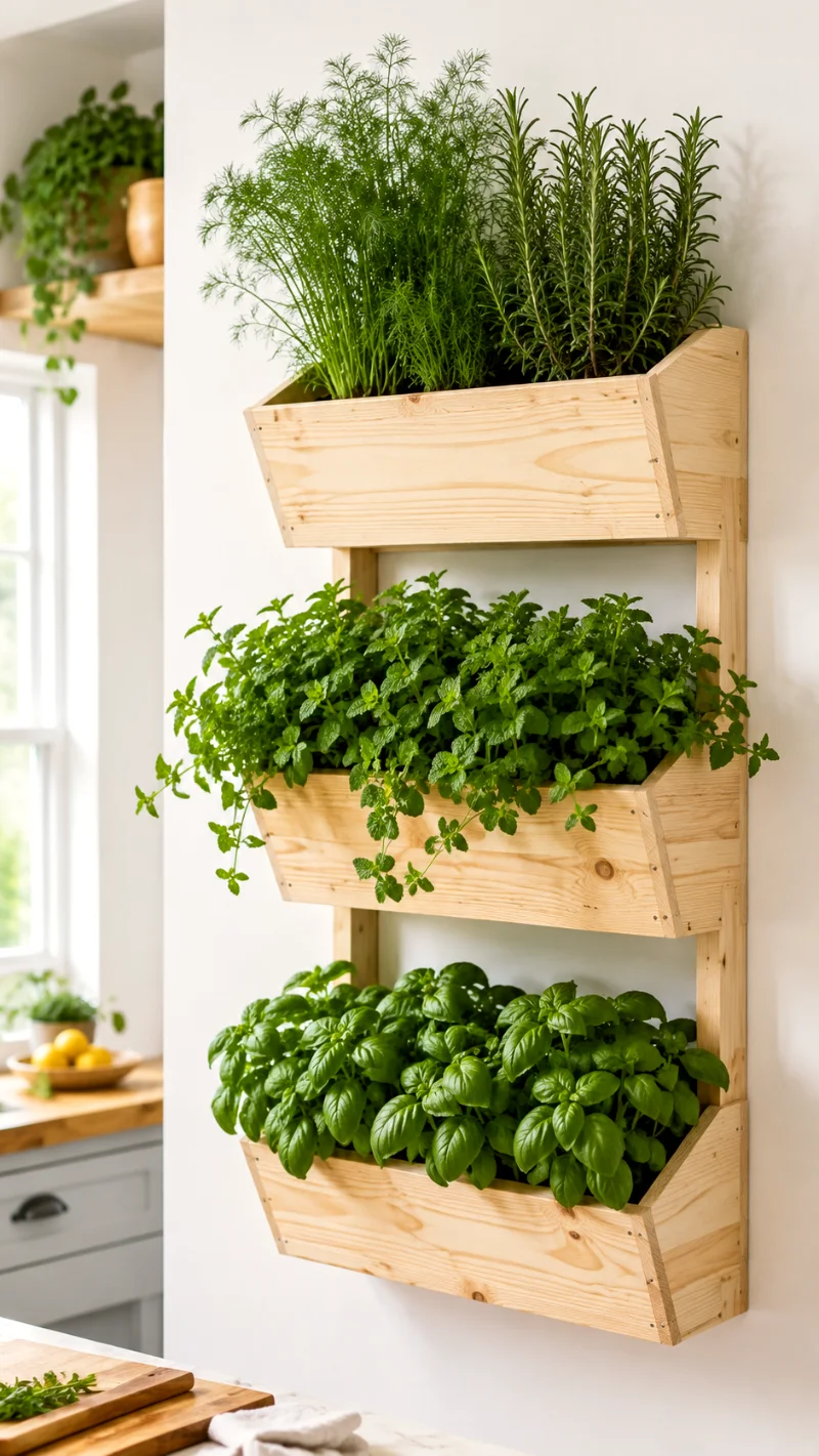 indoor-wood-trough-vertical-herb-garden-kitchen