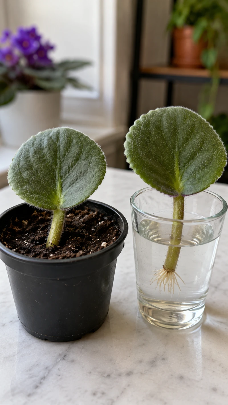 African Violet Water and Soil Propagation