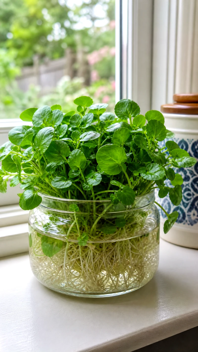 grow-watercress-in-water-glass-jar
