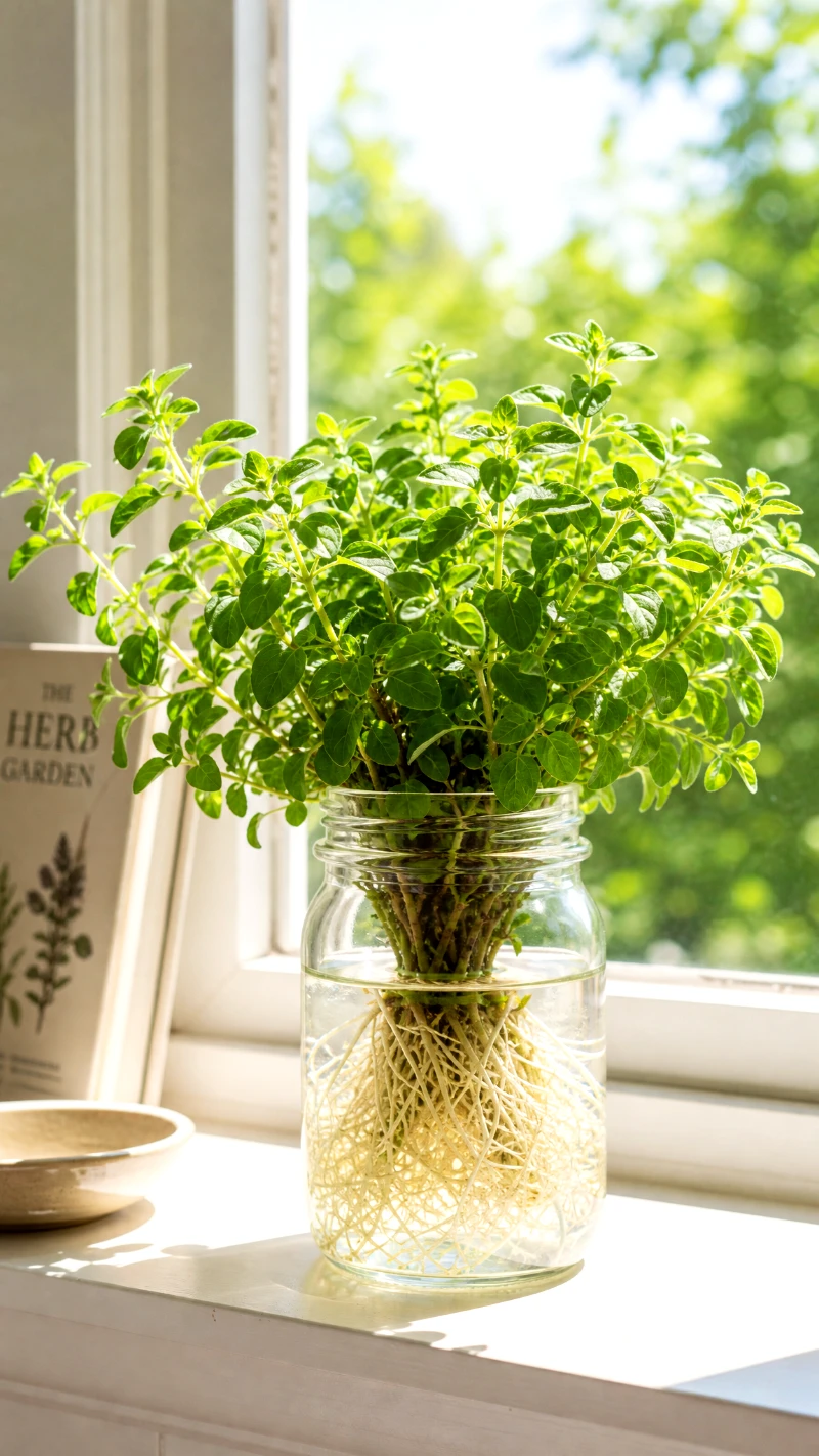 growing-oregano-in-water-windowsill-herb-garden