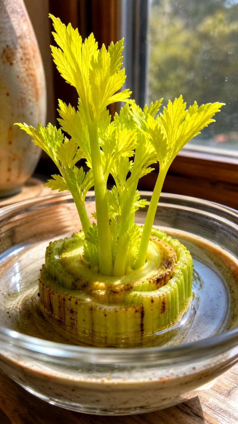 regrowing-celery-stump-in-water