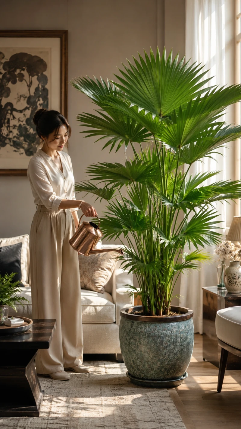 Chinese Fan Palm Living Room