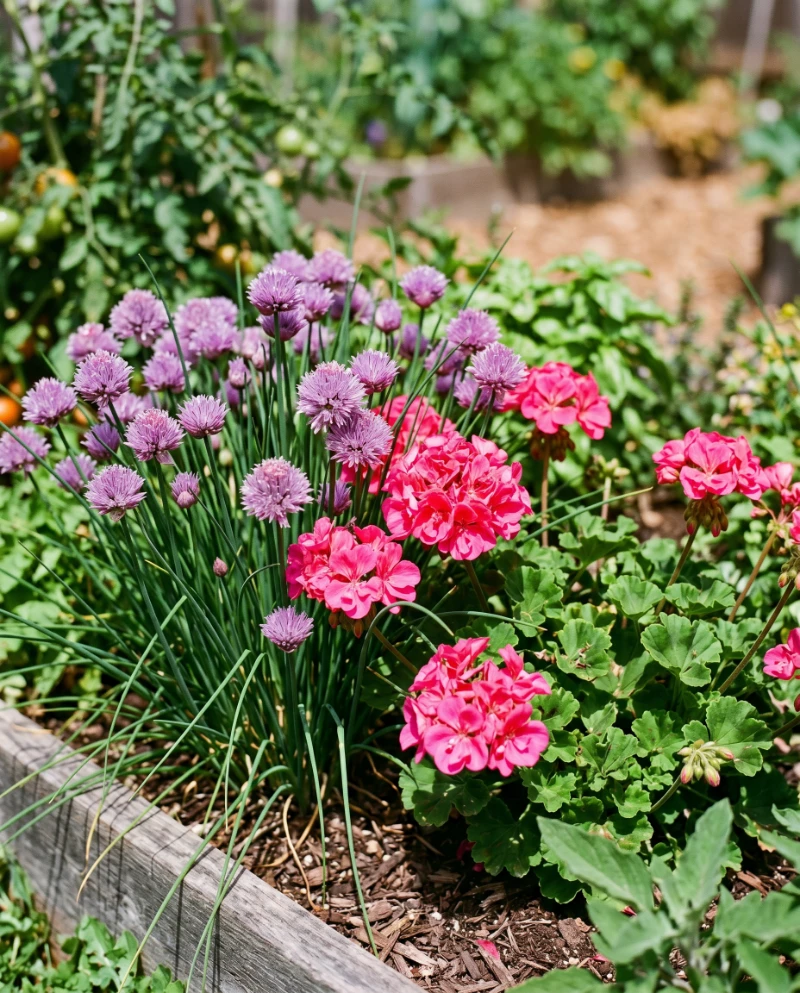 Geraniums & Chives (Functional Beauty)