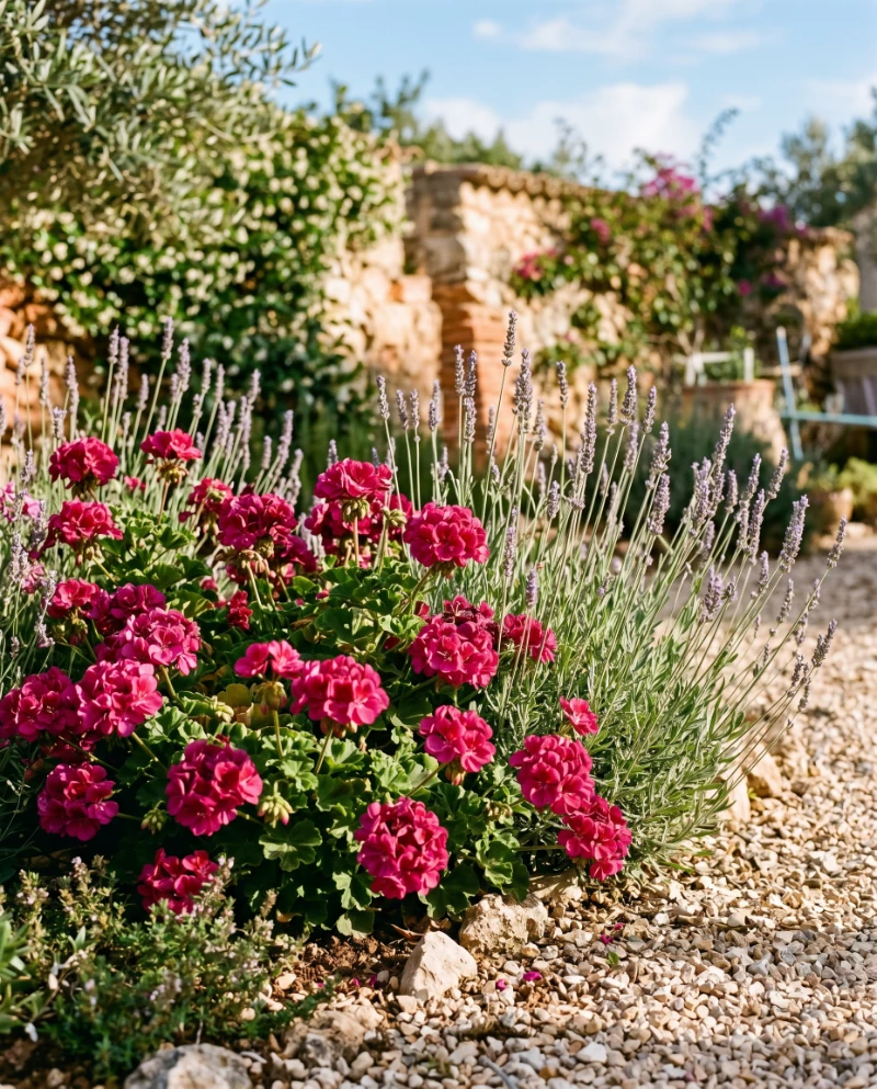 Geraniums & Lavender (Mediterranean Aesthetic)