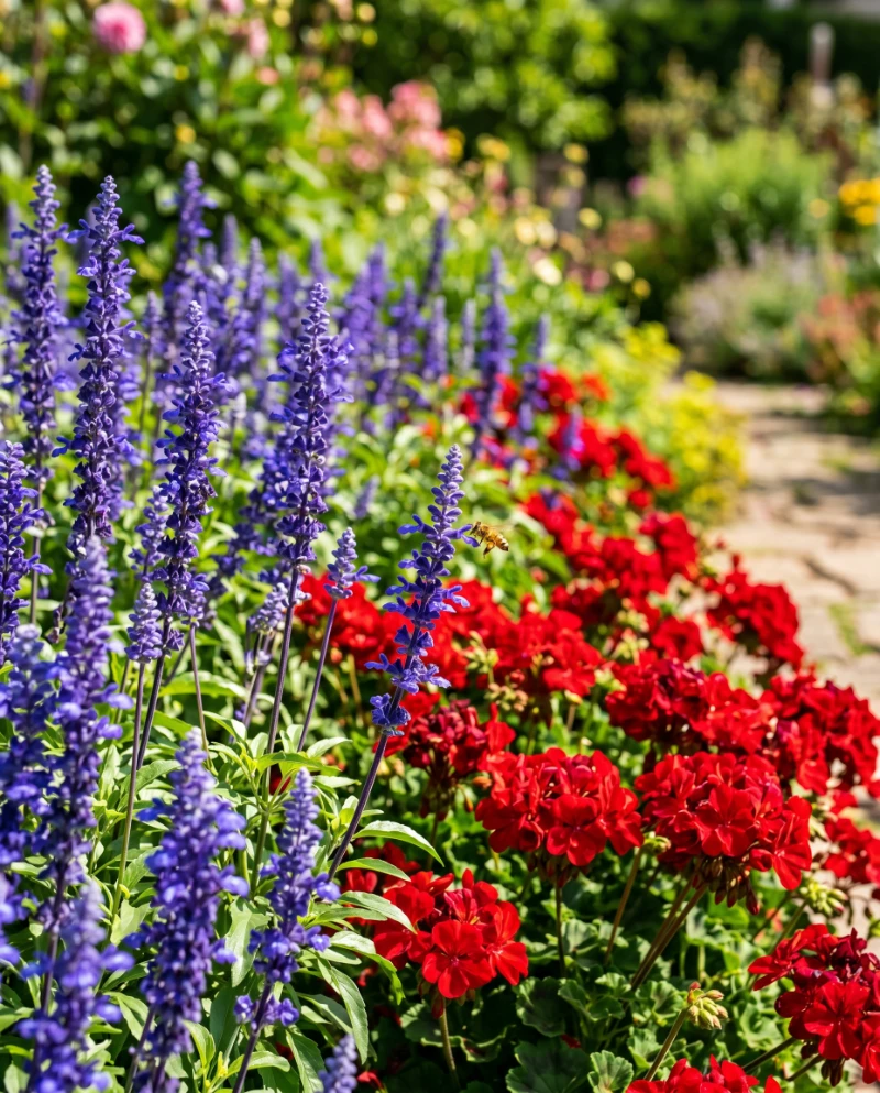Geraniums & Salvia (Vertical Structure)