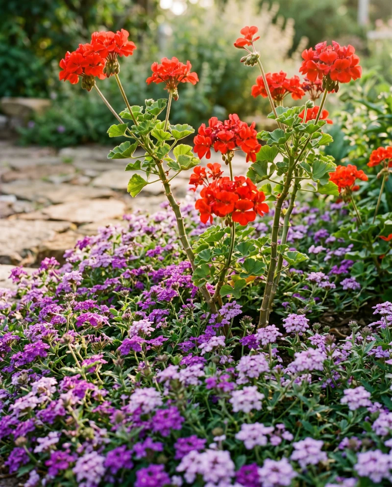 Geraniums & Verbena (The Living Mulch)
