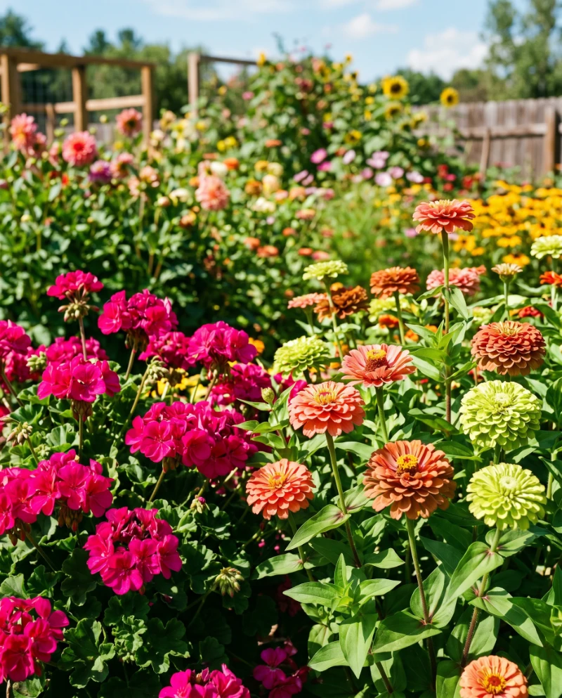 Geraniums & Zinnias (Summer Heat Show)