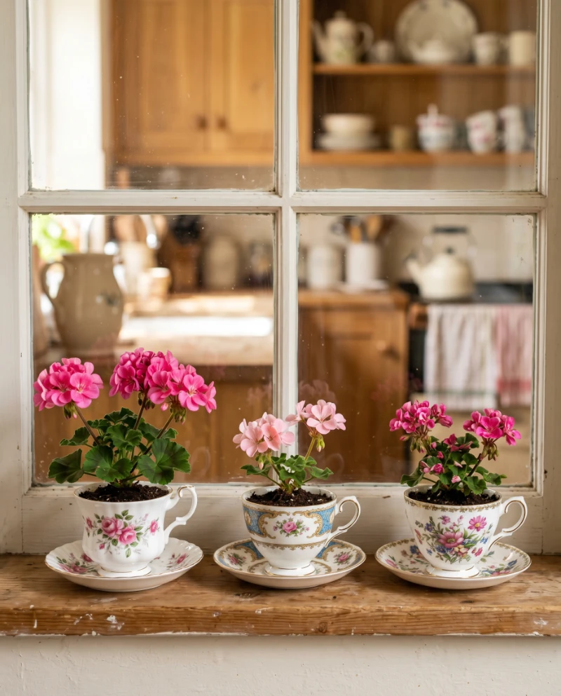 Mismatched Vintage Tea Cups