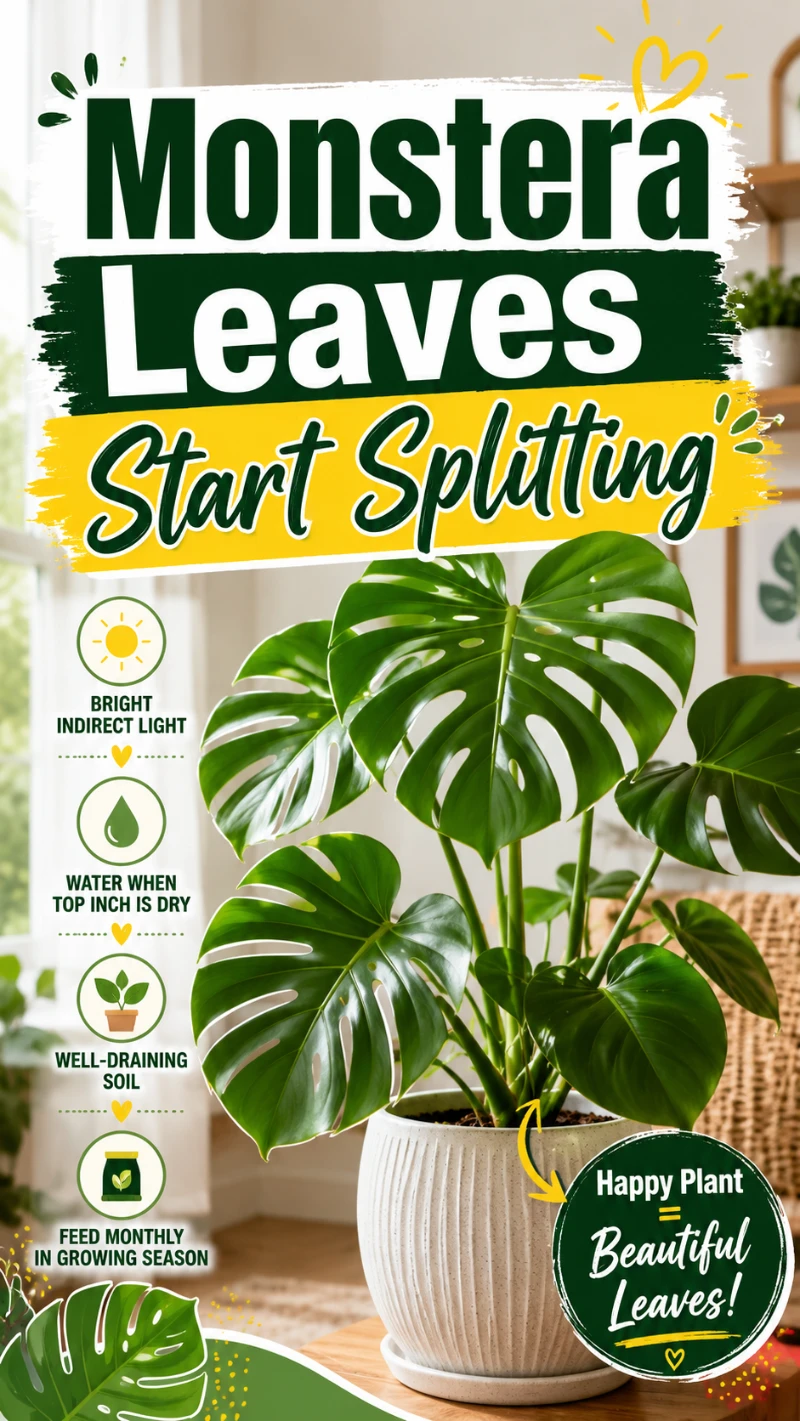 Monstera Leaves Start Splitting