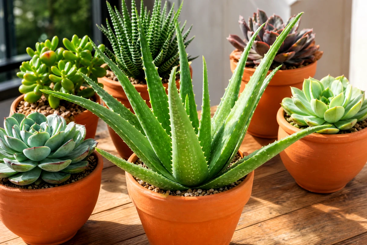 aloe vera and succulents