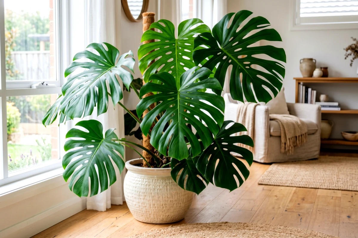 lush monstera deliciosa