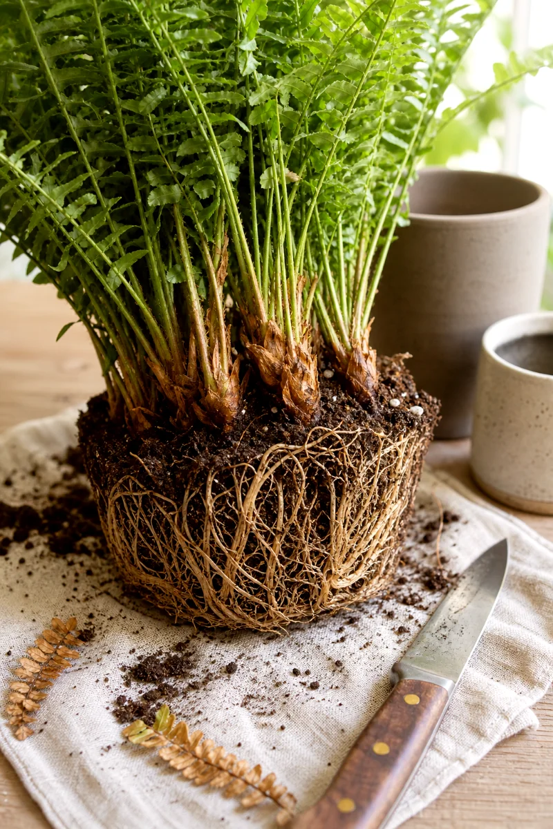 boston-fern-root-ball-crowns-detail