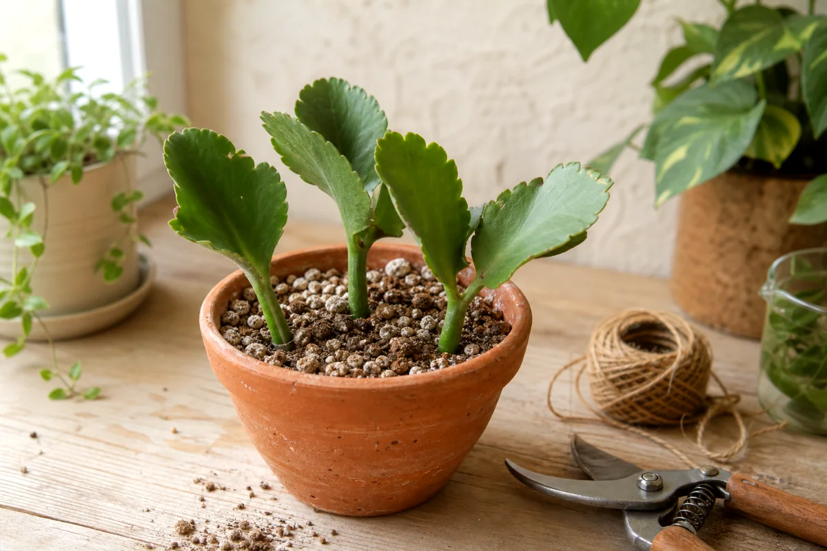 kalanchoe-stem-cuttings-in-terracotta-pot
