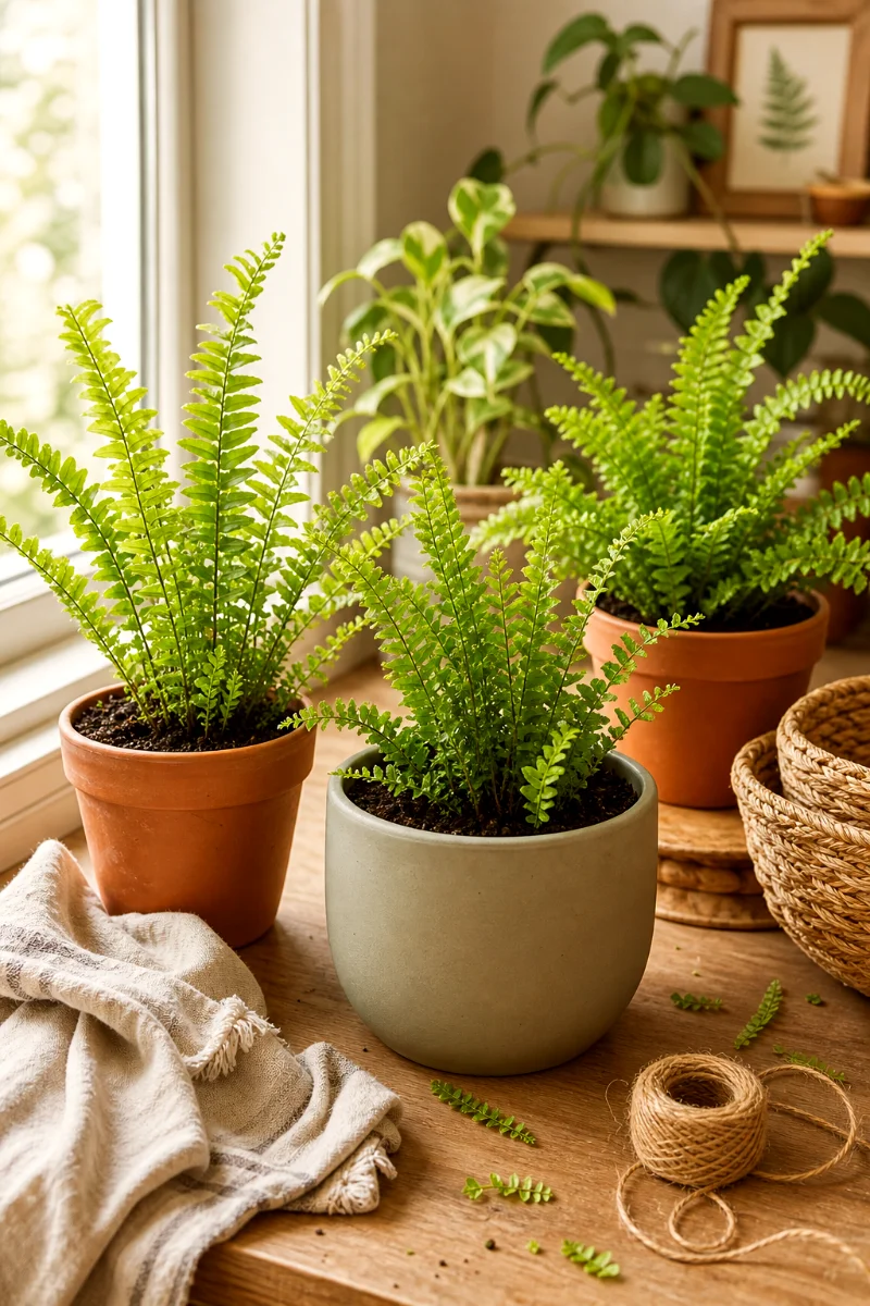 new-boston-fern-divisions-windowsill