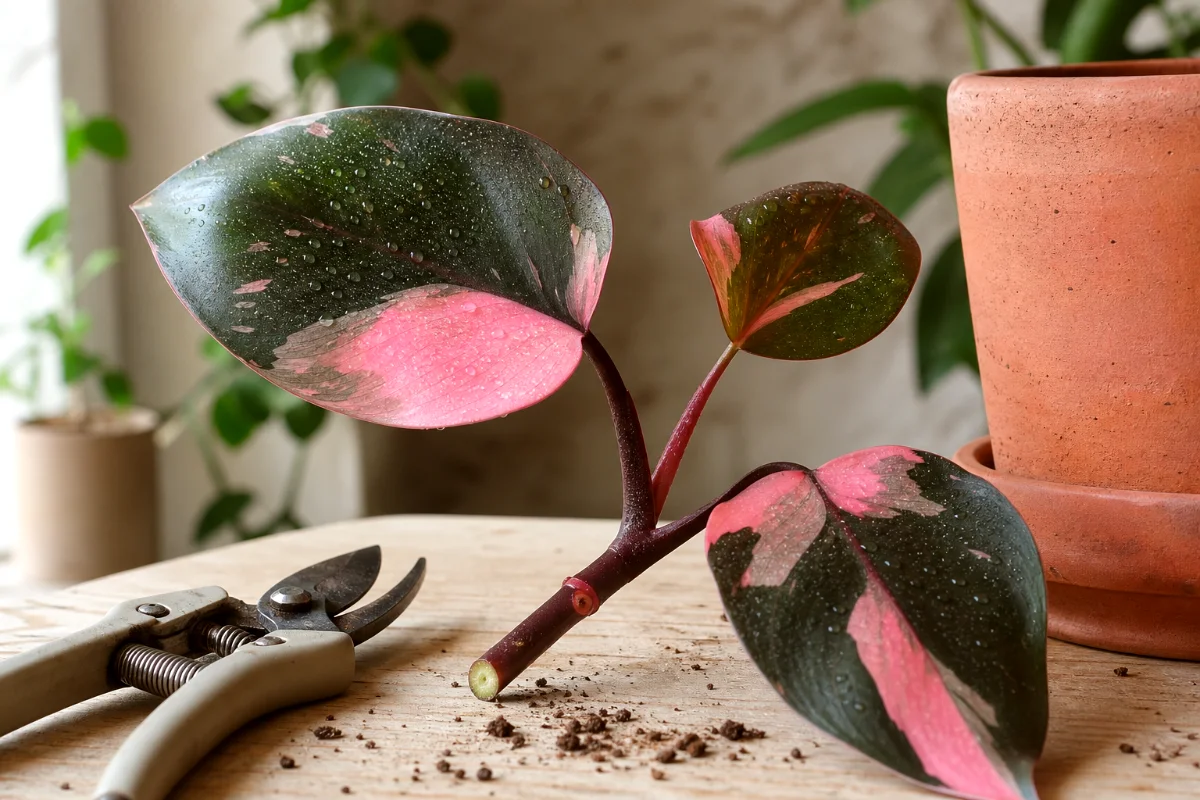 pink-princess-philodendron-node-cutting