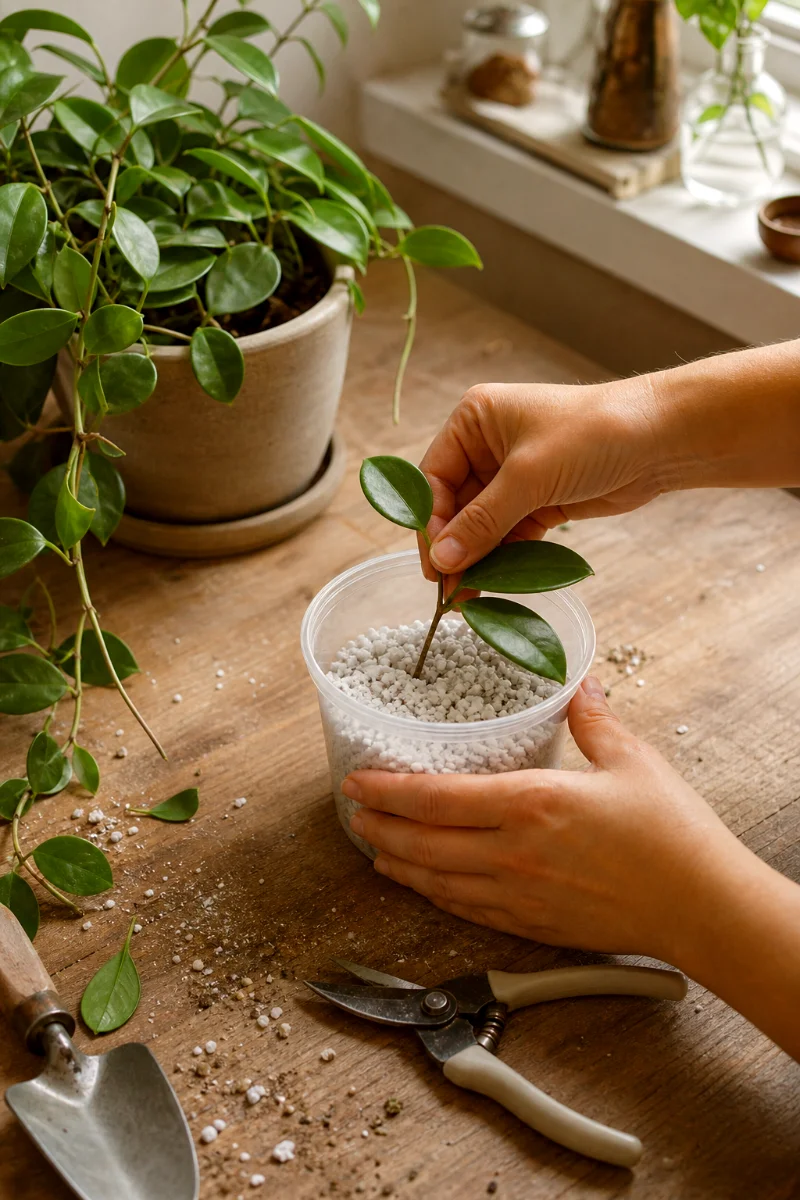 propagating-wax-plant-in-perlite