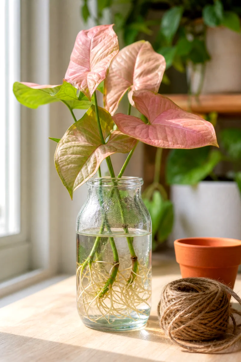 syngonium-cuttings-water-propagation-roots