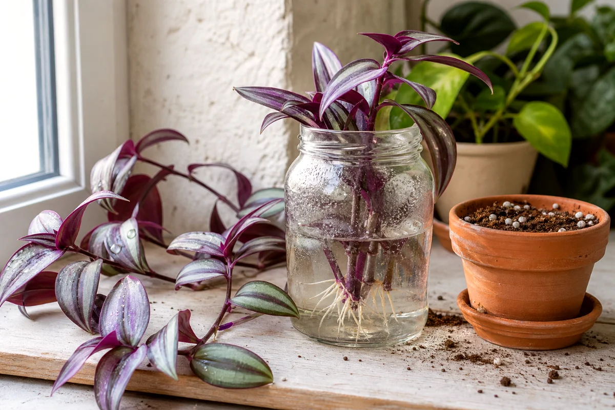 tradescantia-stem-cuttings-water-propagation
