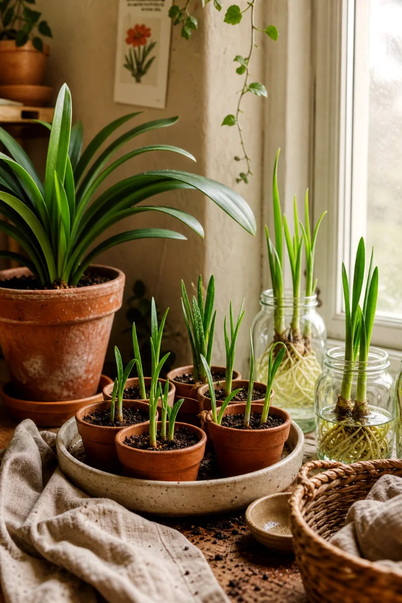young-amaryllis-seedlings-sunny-windowsill